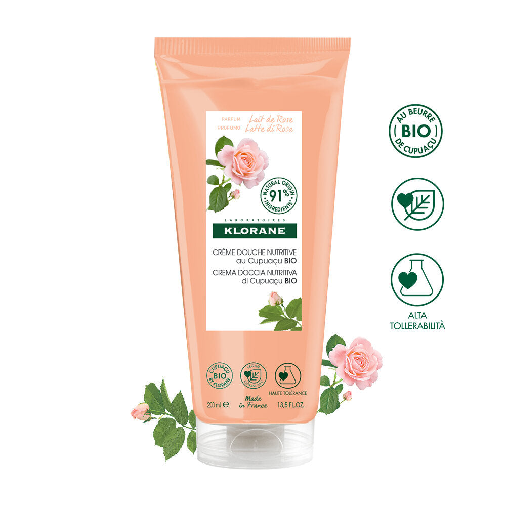 Klorane Crema doccia nutritiva al burro di Cupuacu BIO Profumazione LATTE DI ROSA 200ml-3
