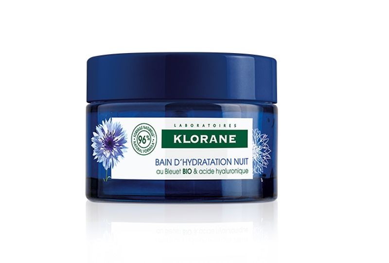 Klorane Bagno d'idratazione Notte al Fiordaliso BIO e acido ialuronico di origine vegetale 50ml-1