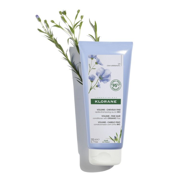 Klorane Balsamo dopo shampoo alle fibre di Lino BIO capelli sottili 200ml-1