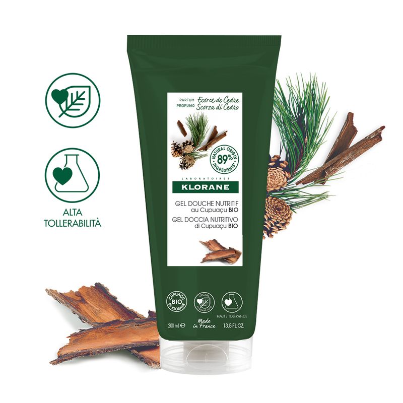 Klorane Gel doccia nutritivo al burro di Cupuacu BIO Profumazione SCORZA DI CEDRO 200ml-1