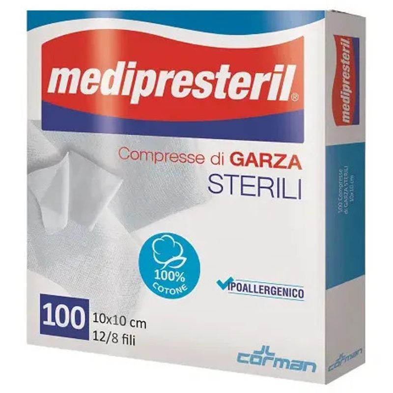 Medipresteril Compresse Di Garza Sterili 12/8 Fili 10x10cm 100 Pezzi-1