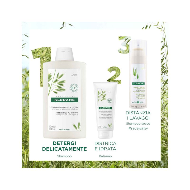 Klorane Shampoo Ultra-Gentile Latte D'Avena 400ml-3