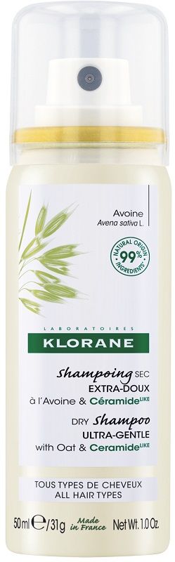 Klorane Shampoo Secco Extra-Delicato all'Avena&Ceramide Tutti i Tipi di Capelli 50ml-1
