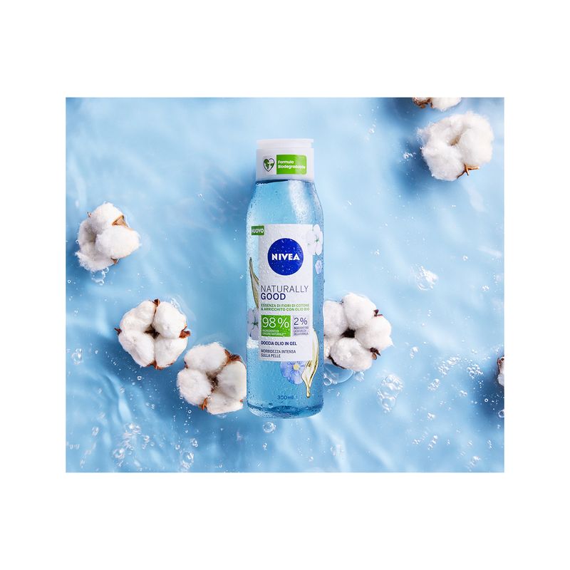 Nivea Naturally Good Doccia Olio Fiori Di Cotone 300ml-3