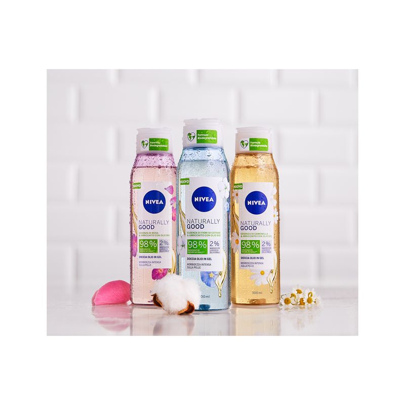 Nivea Naturally Good Doccia Olio Fiori Di Cotone 300ml-4