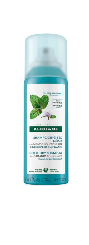 Klorane Shampoo secco alla Menta acquatica anti-inquinamento e detox 50ml-1