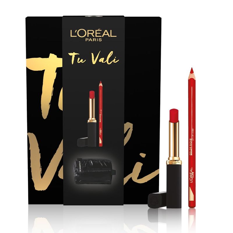 L'Oréal Paris Self Confidence Box Mini Beauty Nero Kit Lips + Rossetto + Matita Labbra-1