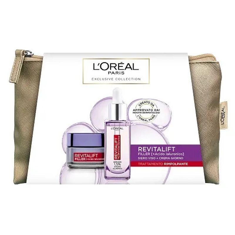 L'Oréal Paris Pochette Exclusive Collection Revitalift Filler Giorno 50ml+Siero Viso 30ml-1