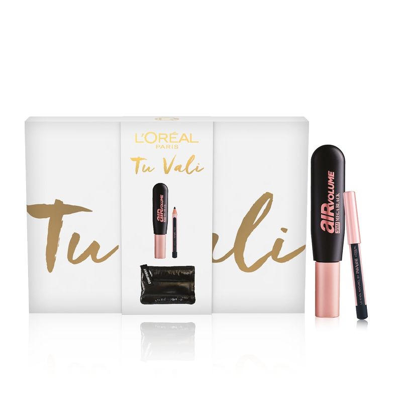 L'Oréal Paris Self Confidence Box Pochette Nera Mascara Air Volume + Mini Crayon-1