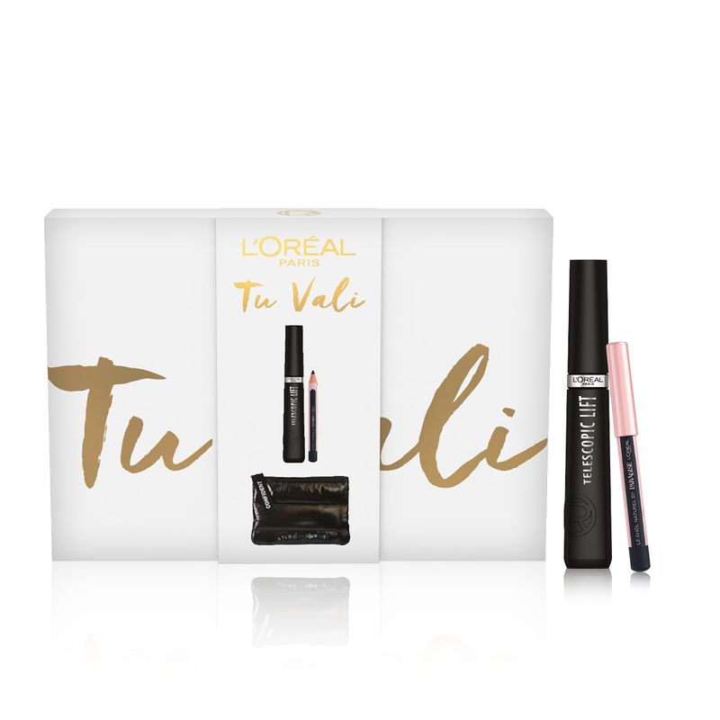 L'Oréal Paris Self Confidence Box Pochette Nera+Mascara Telescopic Lift+Mini Crayon-1