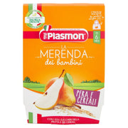 Plasmon La Merenda Dei Bambini pera e cereali 2x120g-1