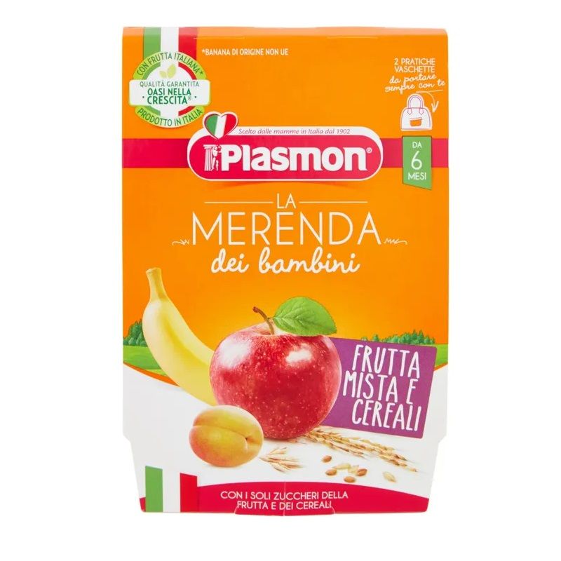Plasmon La Merenda Bambini Frutta/Cereali Asettico 2x120g 6Mesi+-1