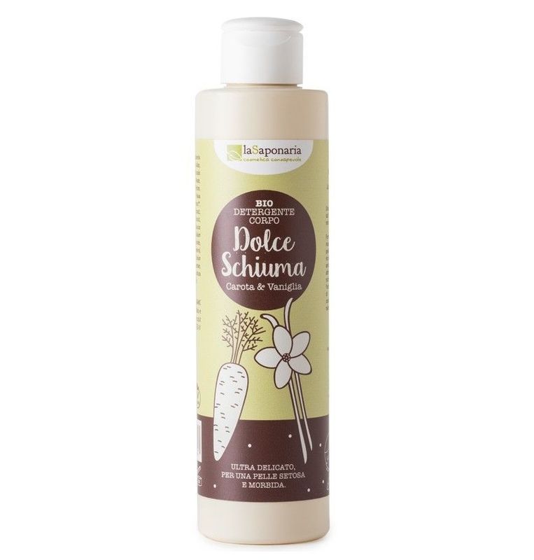 La Saponaria Detergente Corpo Vaniglia e Carota Dolce Schiuma 200ml-1