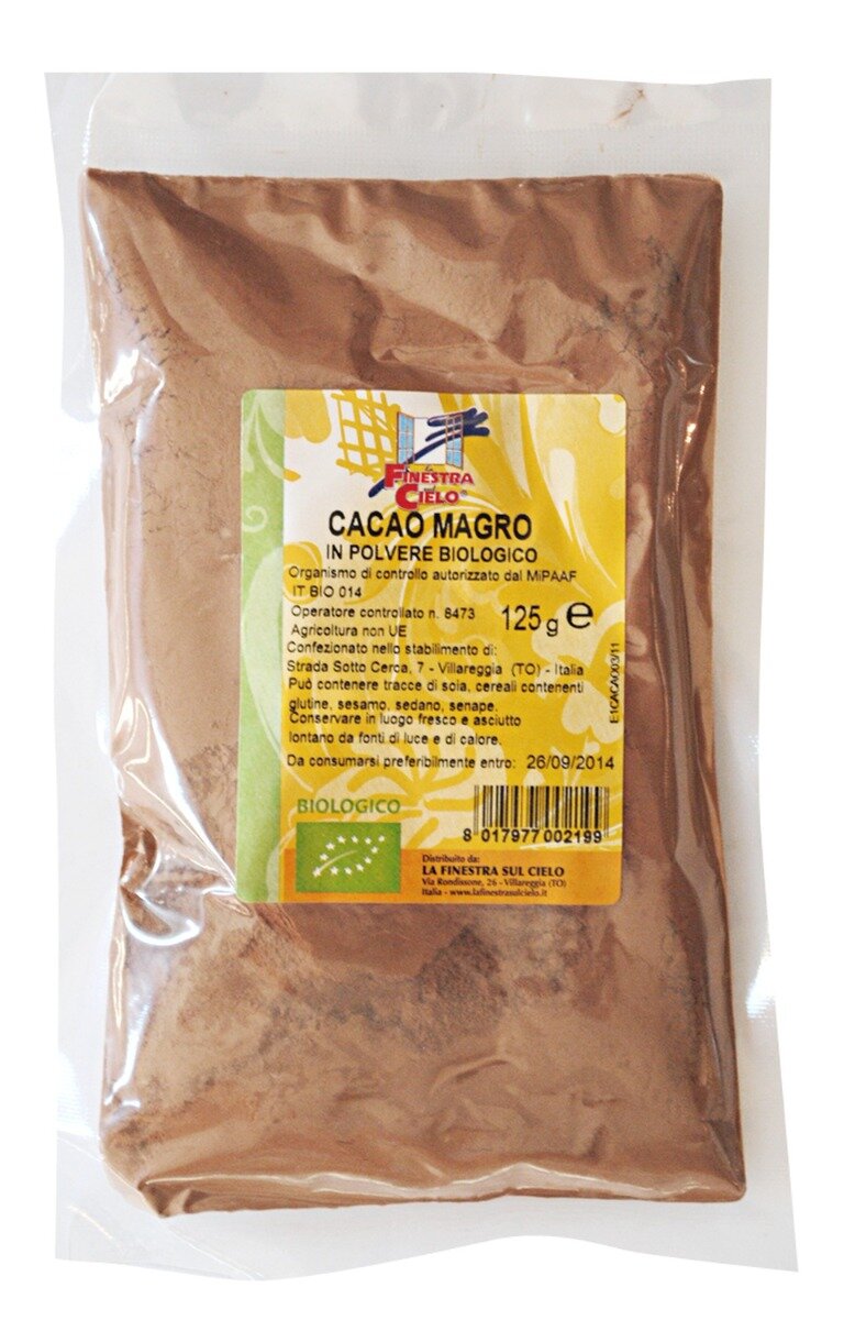 La Finestra Sul Cielo Cacao Magro in Polvere Biologico 125g-2