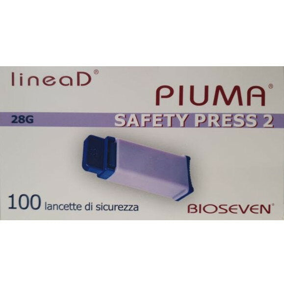 Linea D Piuma Lancette Pungidito Safety Press Regolabile 28G 1,88mm 100 Pezzi-2