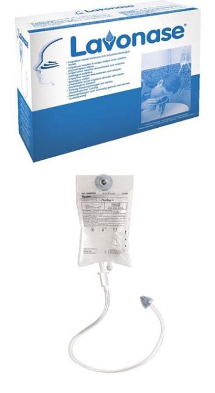 Lavonase 6 sacche da 250ml + 6 dispositivi per irrigazione nasale-1