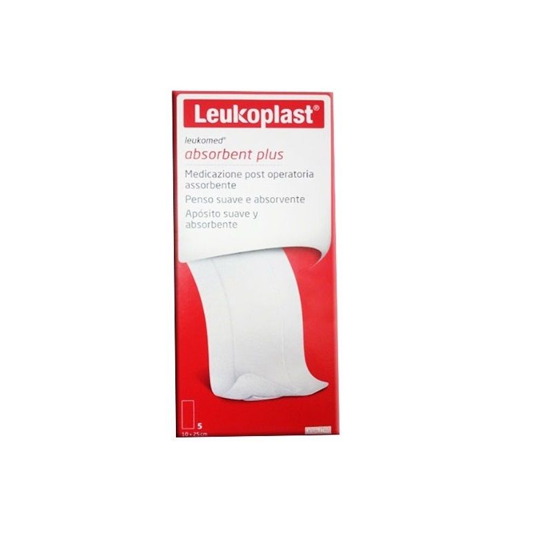 Leukoplast Absorbent Plus Medicazione Post Operatoria Assorbente 10x25cm 5 pezzi-1