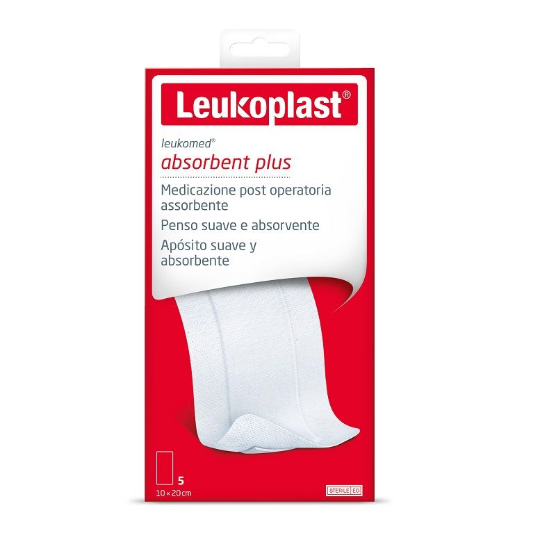 Leukoplast Leukomed Absorbent Plus medicazione post operatoria assorbente 10x20 cm 5 pezzi-1