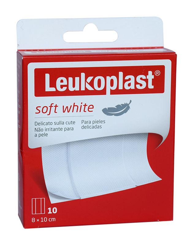 Leukoplast Soft White Cerotti Delicati Sulla Pelle 8x10cm 10 Pezzi-1