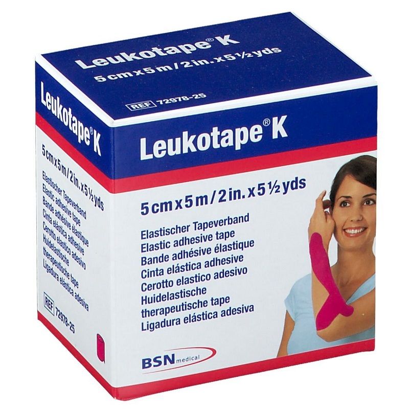 Leukotape K Cerotto Elastico Adesivo colore rosso 2.5cmx5m-1