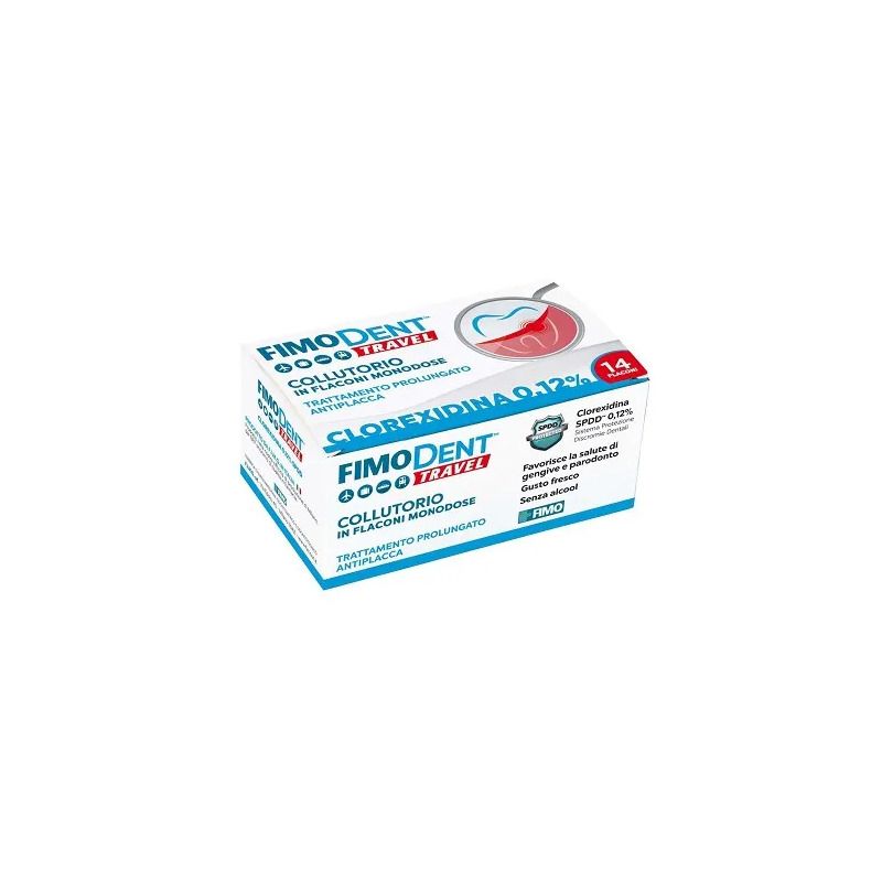 Fimodent Travel 0.12% Clorexidina Collutorio 14 Flaconcini Monodose-1