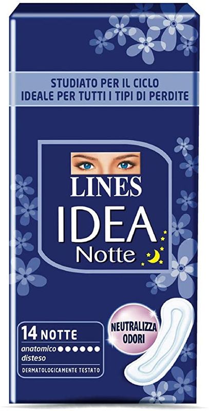 Lines Idea Notte 14 Assorbenti Notte Anatomico Disteso-1