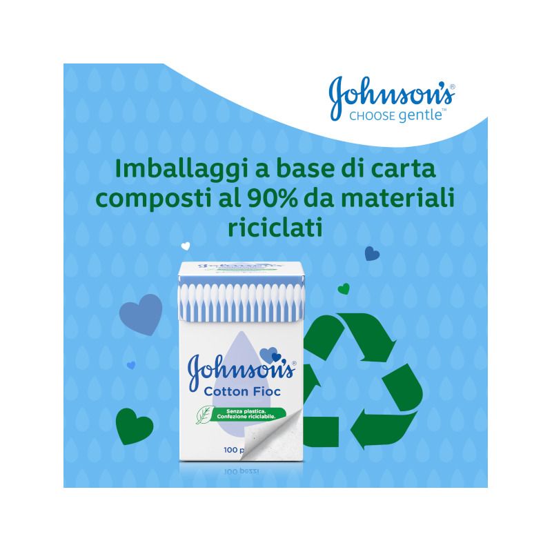 Johnson's Cotton Fioc Baby Bastoncini Morbidissimi Cotone 100 Pezzi-4