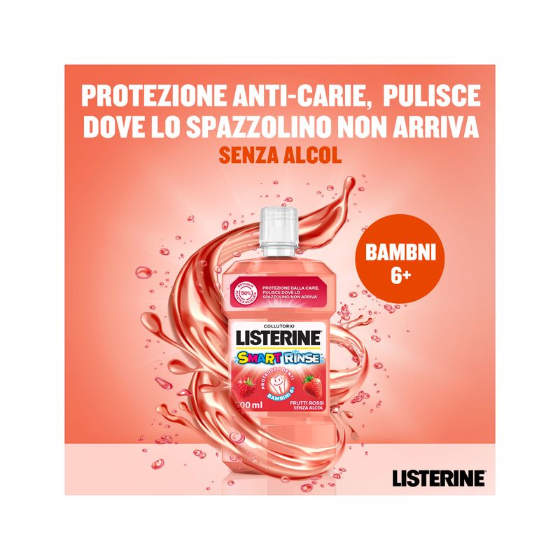Listerine Smart Rinse collutorio per bambini al fluoro 500ml-2