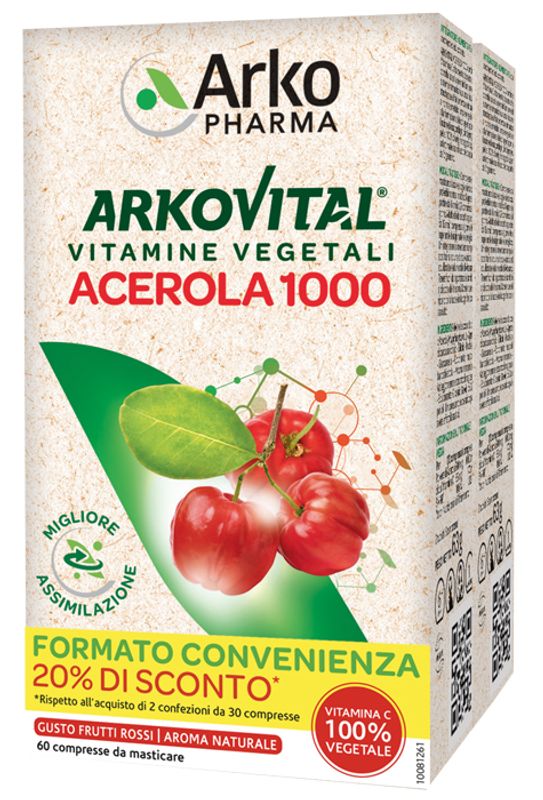 Arkopharma Acerola 1000 Family Pack 30 + 30 Compresse-1