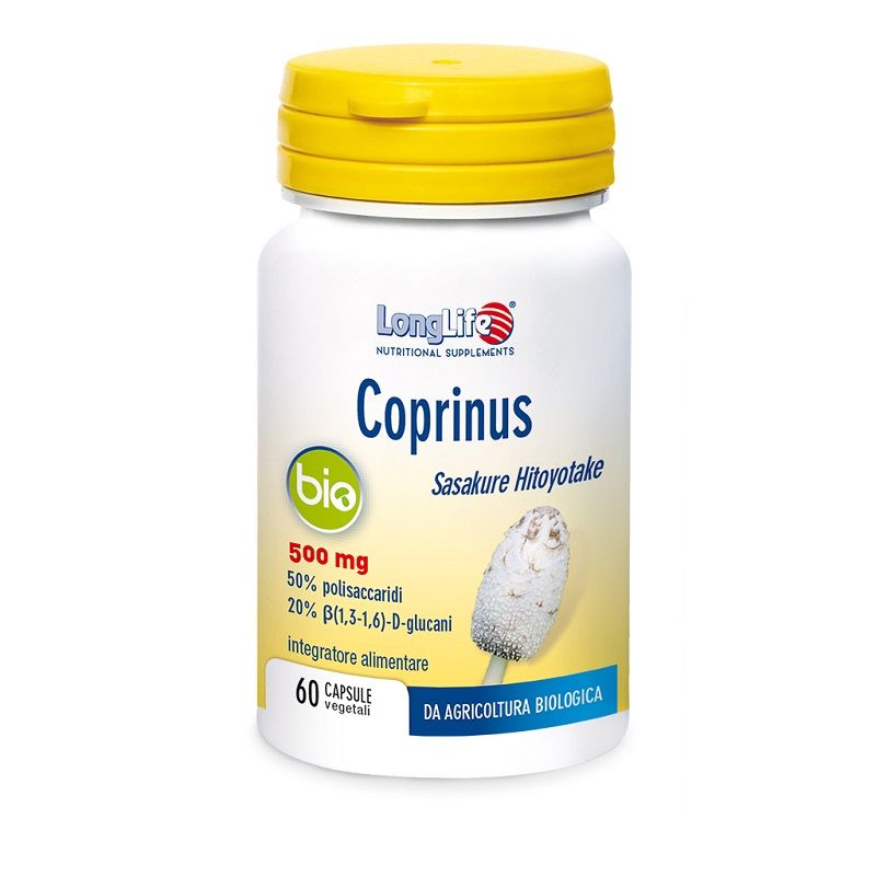 Longlife Coprinus Bio integratore alimentare 60 capsule vegetali-1