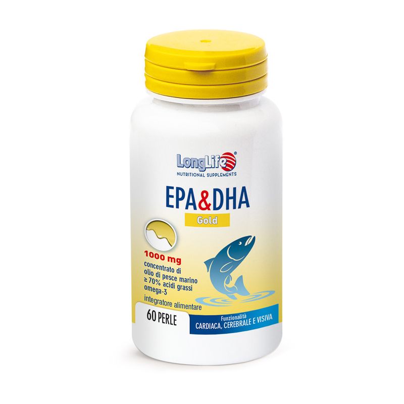 Longlife EPA e DHA Gold per la funzione cardiovascolare e celebrale 60 perle-1
