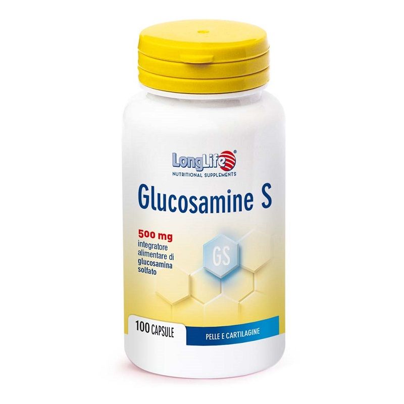 Longlife Glucosamine S 500mg benessere di pelle e cartilagine 100 capsule-1