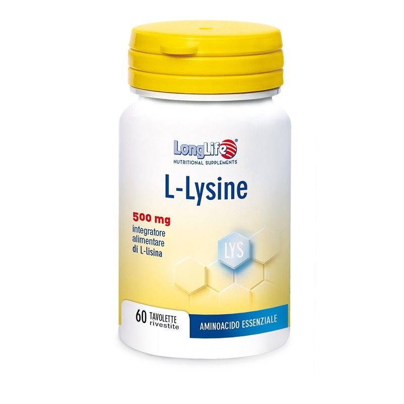Longlife L-Lysine 500mg sistema immunitario salute di cute e ossa 60 tavolette-1