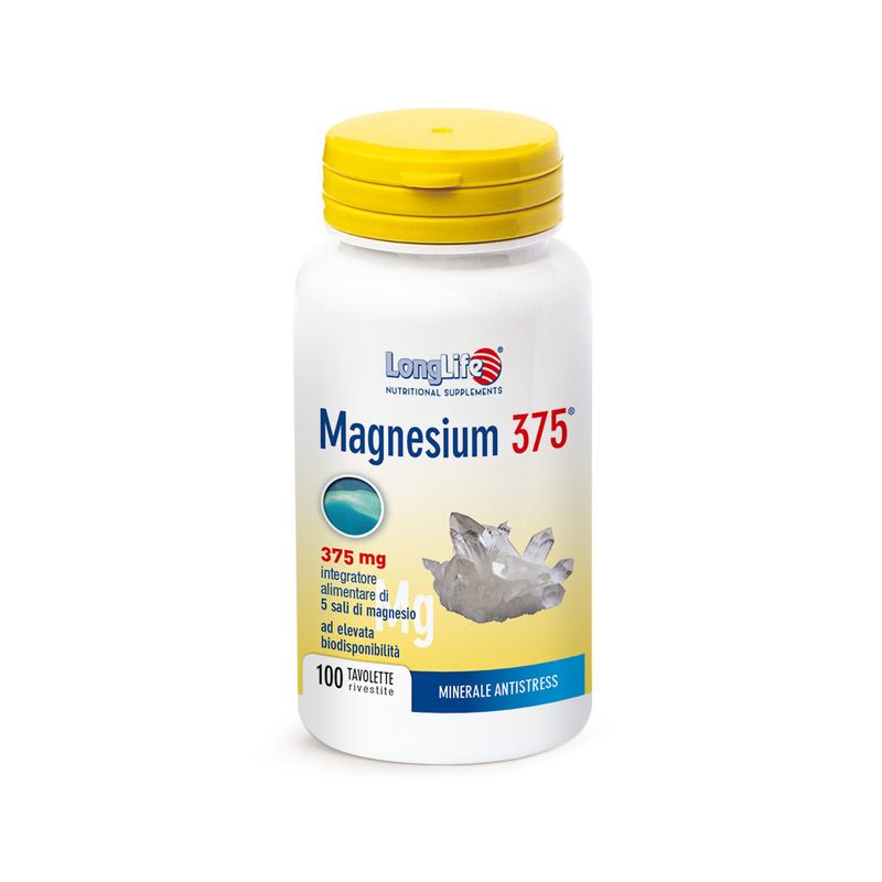 Longlife Magnesium 375 integratore di 5 sali di magnesio 100 tavolette-1