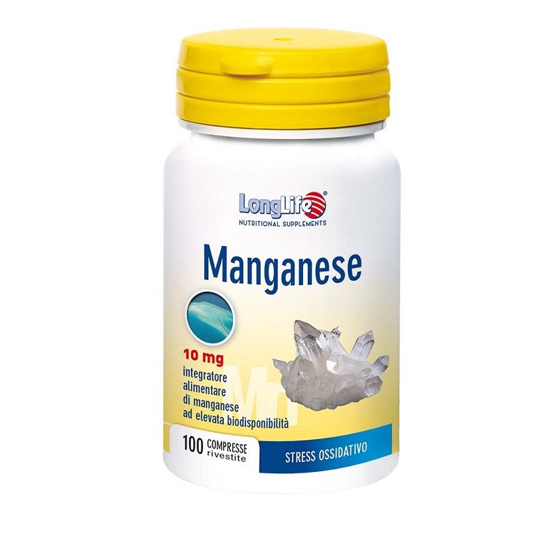 Longlife Manganese 10mg protegge le cellule dallo stress ossidativo 100 compresse-1