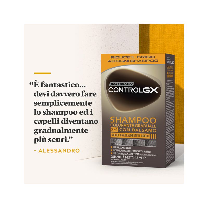 Just for Men Controlgx shampoo colorante graduale 2in1 con balsamo 118ml-6