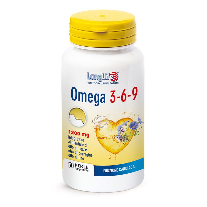 Longlife Omega 3-6-9 per il benessere della funzione cardiaca 50 perle-1