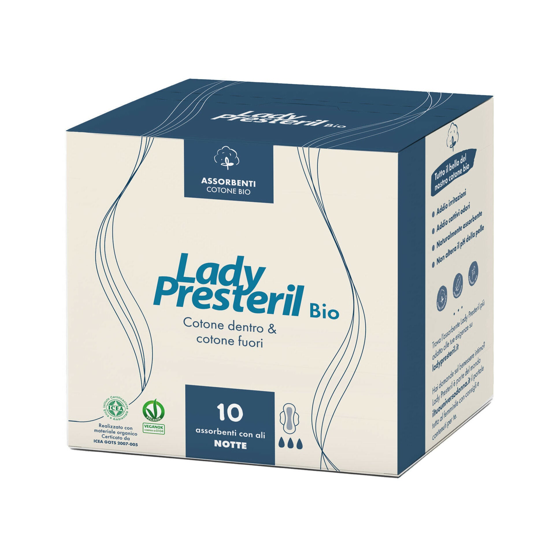Lady Presteril Bio 10 Pocket Notte con Ali-2