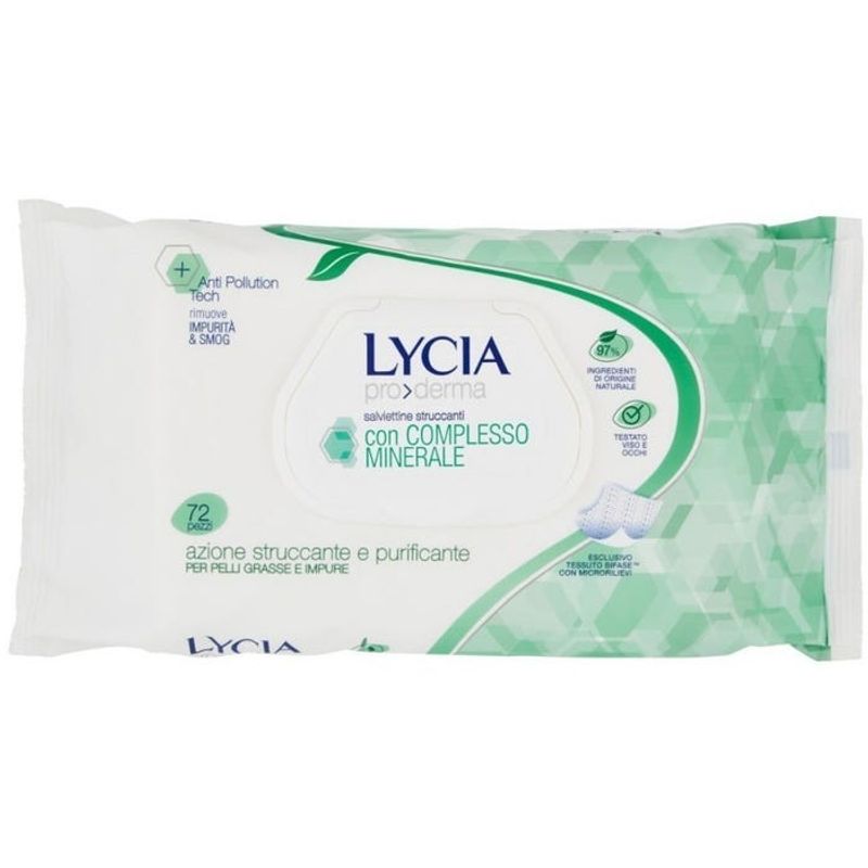 Lycia Salviette Struccanti Pelli Grasse 72 Pezzi-1