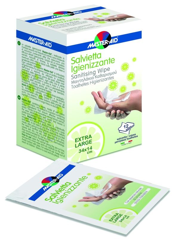 Master-Aid Salvietta Igienizzante formato extra large 12 pezzi-1