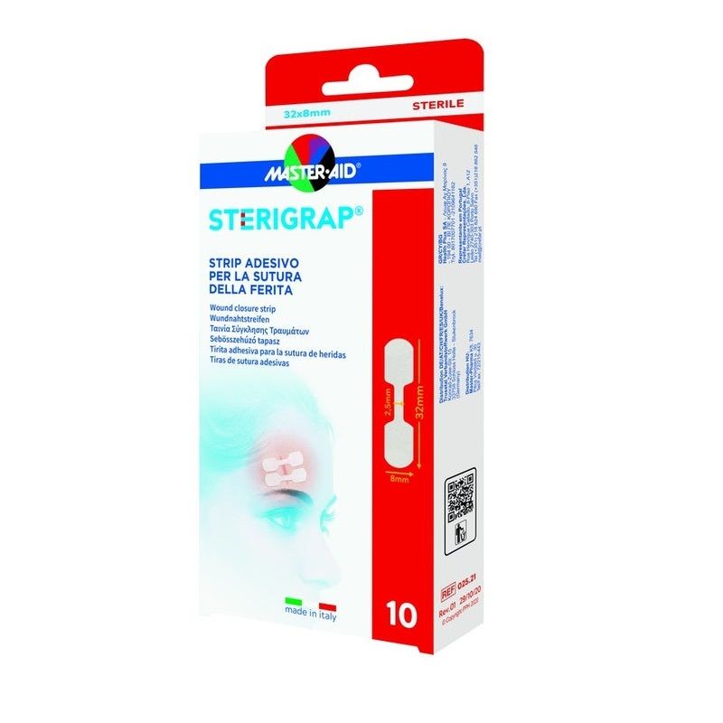 Master Aid Sterirap strip adesivo sutura ferite dimensione 32x8mm 10 pezzi-1