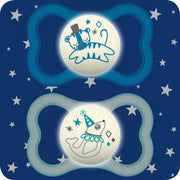 MAM Air Night Nostalgic Circus Maschio 6 mesi+ succhietto in silicone fosforescente 2 pezzi-1
