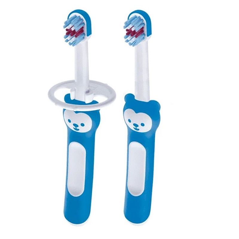 Mam Baby's Brush spazzolini per bambini 6+ mesi colore azzurro 2 pezzi-1