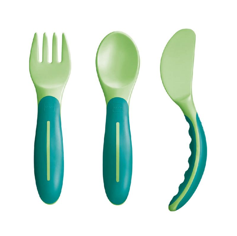 Mam Baby's Cutlery posate funzionali e sicure colore verde-1