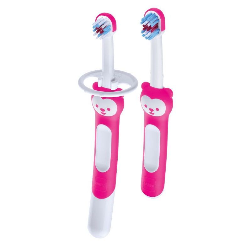 Mam Learn to Brush Set Spazzolino per bambini rosa 5+ mesi-1