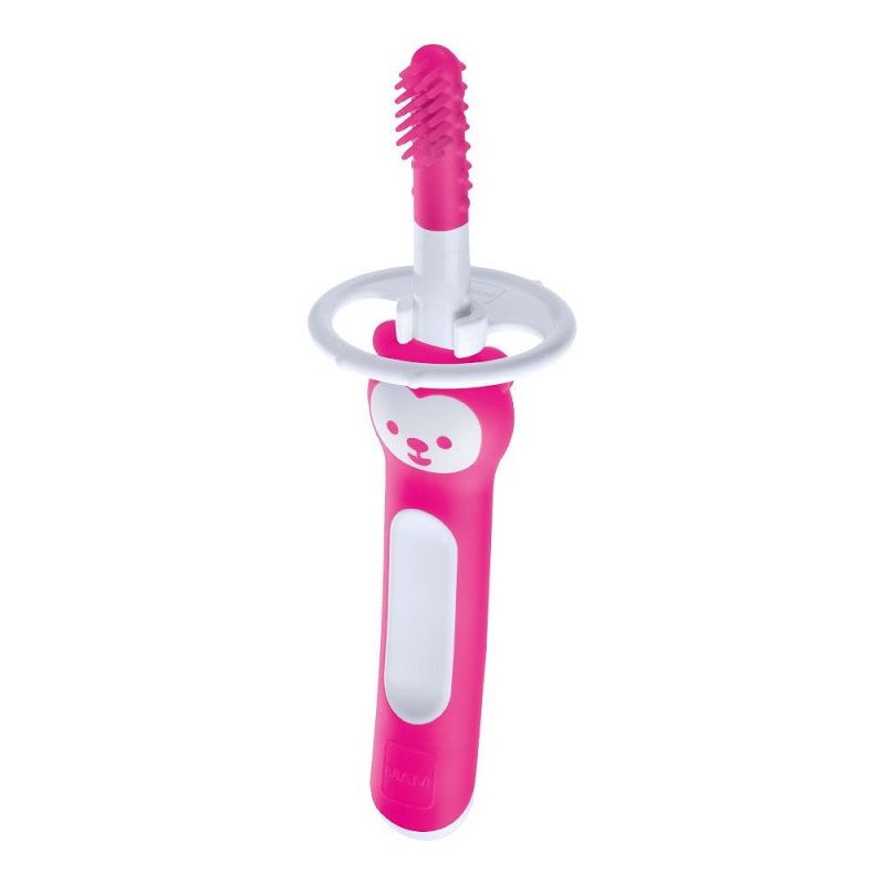 Mam Massaging Brush spazzolino per la pulizia della cavità orale del bambino 3+ mesi colore rosa-1