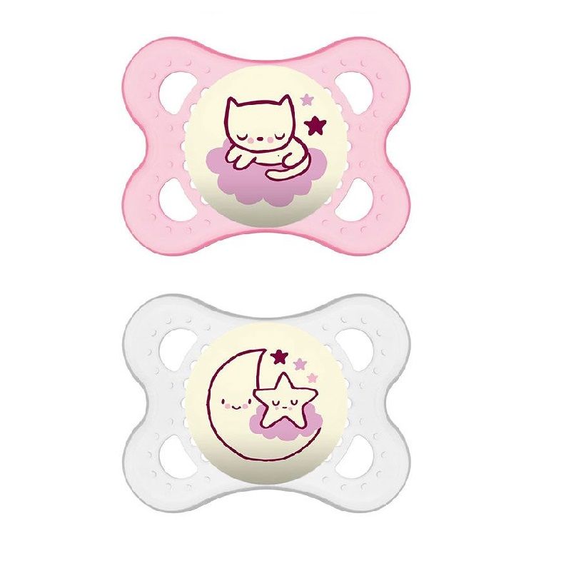 Mam Original Night Succhietti in silicone bimba 2-6 mesi-1