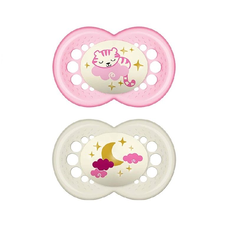 Mam Original Night Succhietti in silicone bimba 6+ mesi-1