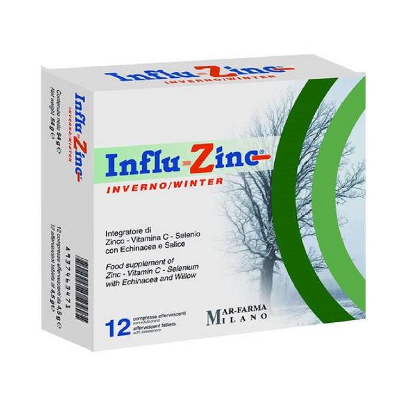 Mar-Farma Influzinc Inverno contro i sintomi del raffreddore 12 compresse effervescenti gusto agrumi-1