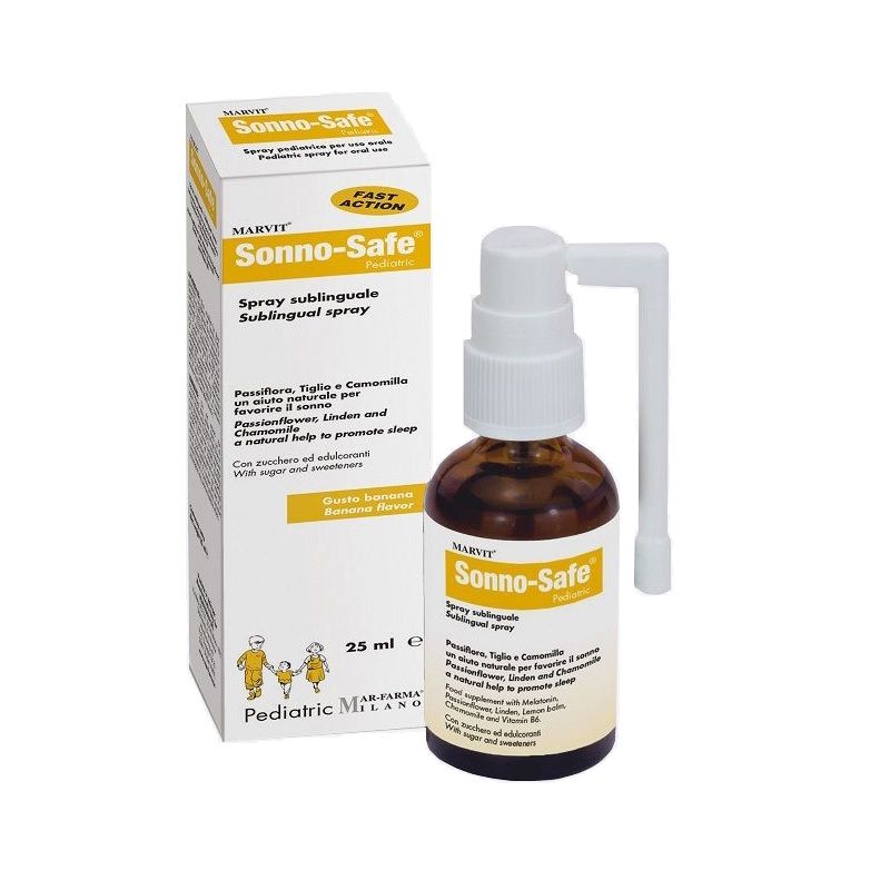 Mar-Farma Sonno Safe Spray benessere del sonno dei bambini 25ml gusto banana-1